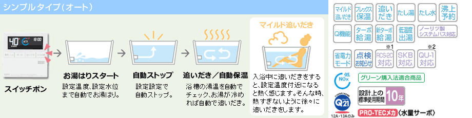 シンプルタイプ(オート)スリムタイプ